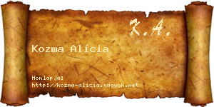 Kozma Alícia névjegykártya