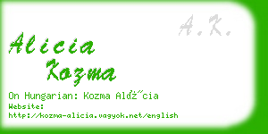 alicia kozma business card